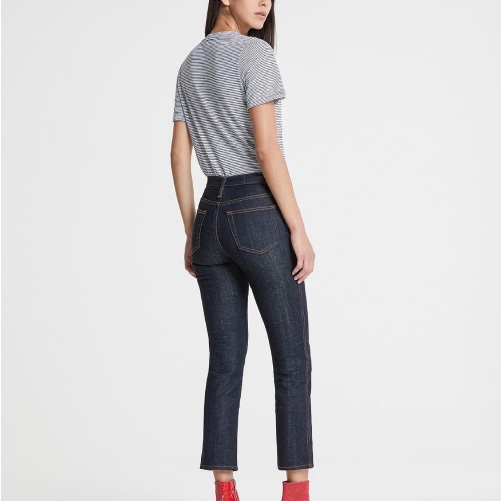 AG THE ISABELLE BUTTON-UP high rise button-up straight crop dark wash size 27 - Picture 2 of 2